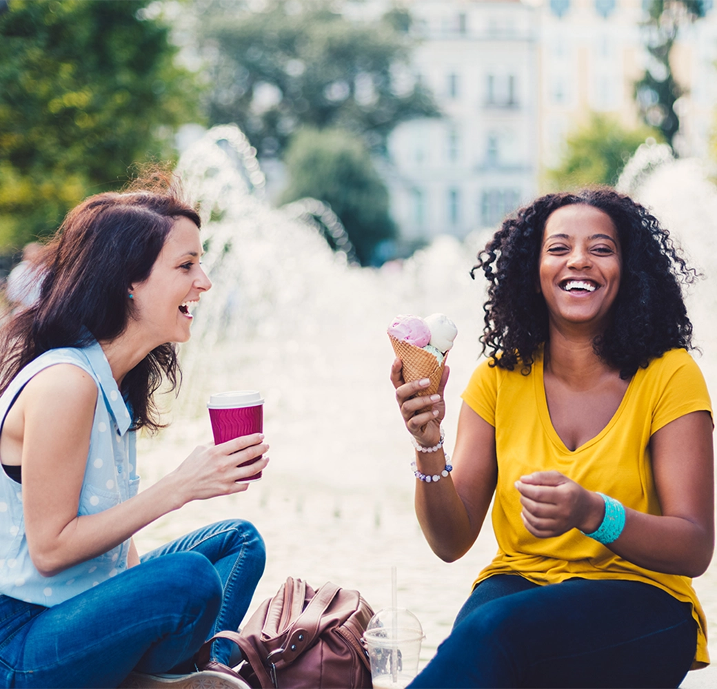 Friends eating ice cream