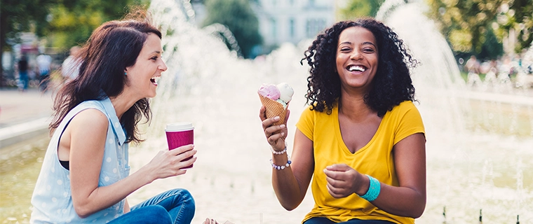 Friends eating ice cream