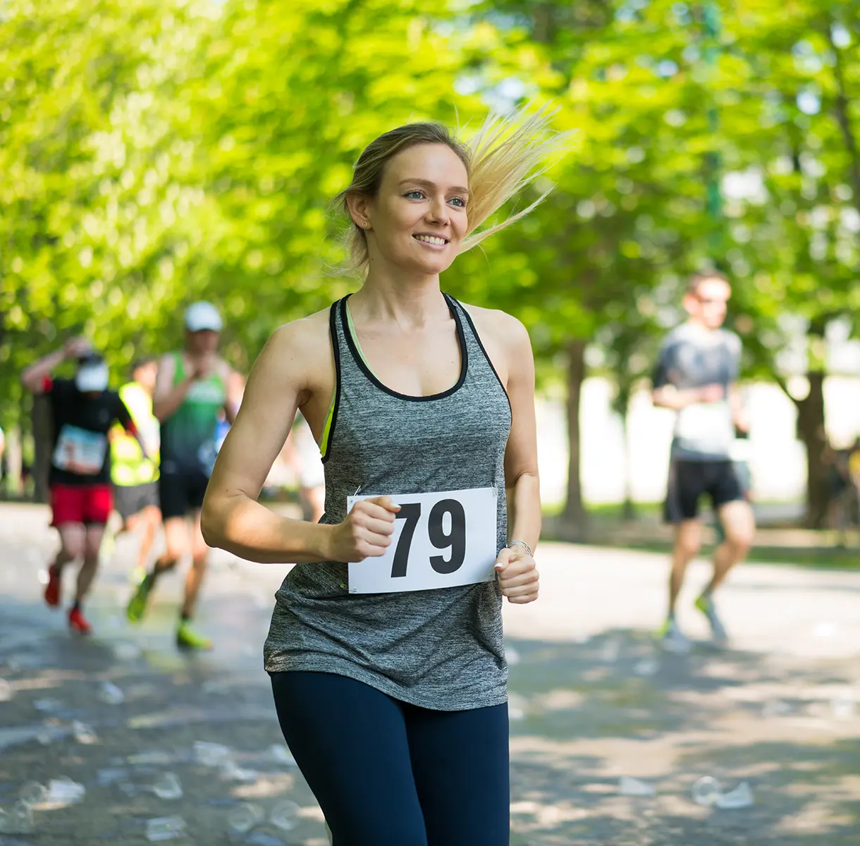 Woman running race