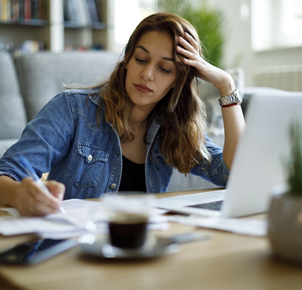 Female student studying